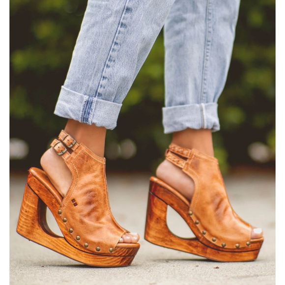 New Bed Stu Imelda Wedges Tan Rustic Sz 8.5 - Picture 2 of 13